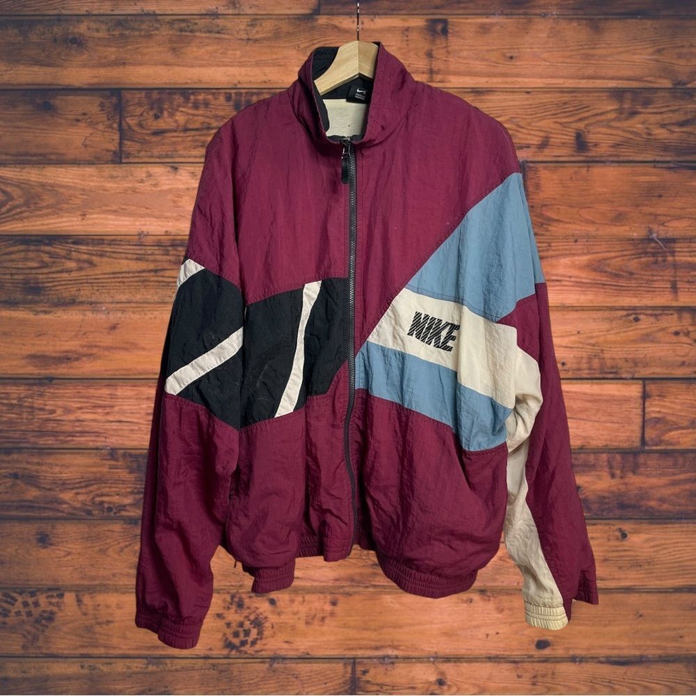 5 for $25🔥Nike Vintage Maroon Colorblock Windrunner Jacket‎ Large